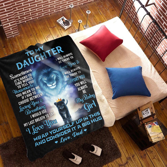 To My Daughter, Love  Dad - Cozy Plush Fleece Blanket - 50x60