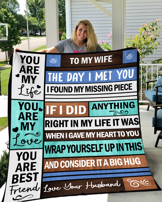 To My Wife, Love Your Husband - Plush Fleece Blanket - 60x80