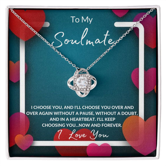 To My Soulmate l Love Knot Necklace