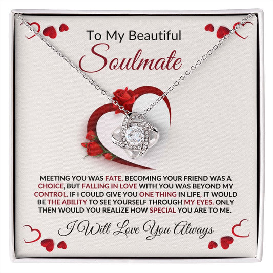 To My Beautiful Soulmate l Love Knot Necklace