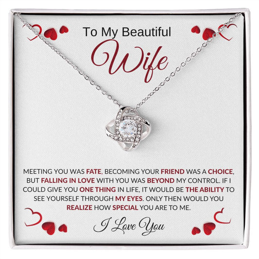 TO MY BEAUTIFUL WIFE l LOVE KNOT NECKLACE