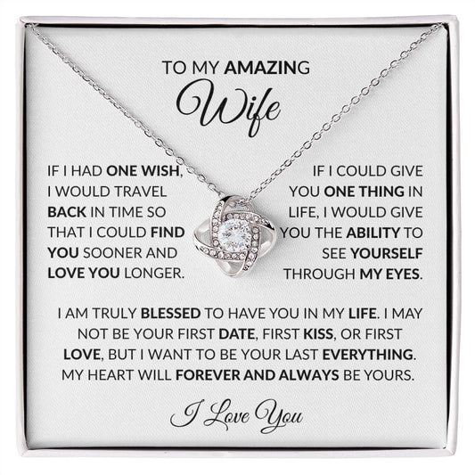 TO MY AMAZING WIFE - LOVE KNOT NECKLACE