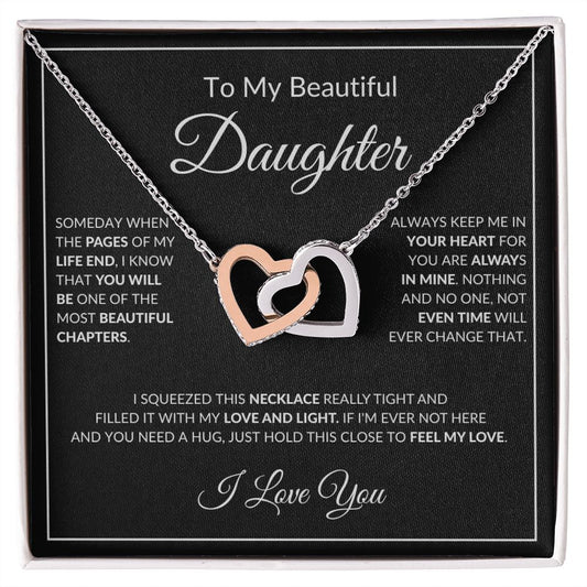 To My Beautiful Daughter l Interlocking Heart Necklace