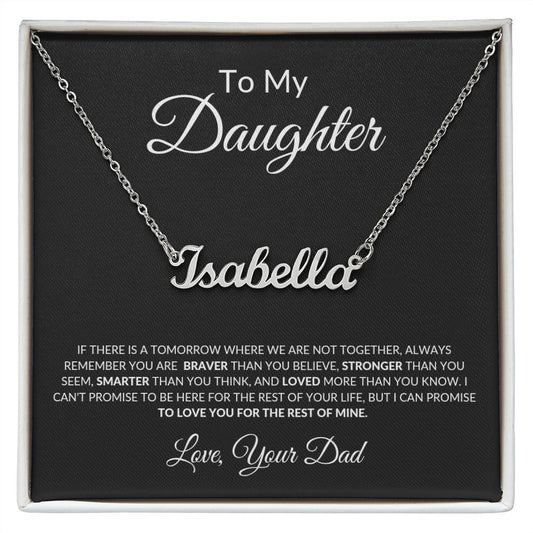 To My Daughter l Personalized Name Necklace With Message Card